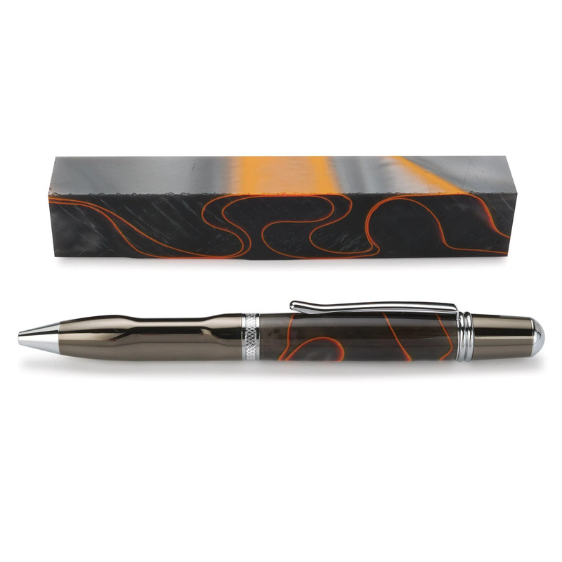 Acrylic Pen Blank - 3/4" x 3/4" x 5" - Color:Lava
